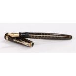 Parker Vacumatic fountain pen, in a brown ringed deisgn