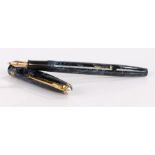 Conway Stewart fountain pen, blue and black