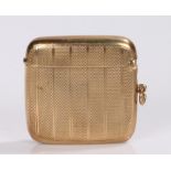 9 carat gold vesta case, with banded engine turned exterior, 30.4g