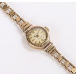 Regency 9 carat gold ladies wristwatch, with a signed dial and baton hours, manual wound, 9 carat