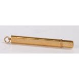 Black, Starr & Frost 14 carat gold pencil holder, with ring finial, 10gSurface scratches to