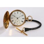 18 carat gold hunter pocket watch by Richard Viner, Regent St London, the engine turned case with