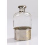 Edward VII silver mounted hipflask, London 1902, maker Wolfsky & Co (Serlo Bernard Wolfsky), the
