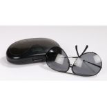 Porsche Design Aviator Glasses, gilt frames, cased