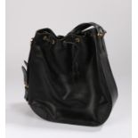 Gucci leather bag, with gilt fittings to the black leather, 31cm wide