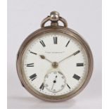 Edward VII silver open face pocket watch by Walter Sneezum of Bury St Edmunds, the case Chester
