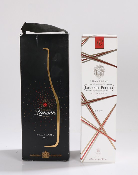 Champagne, to include Laurent Perrier 750ml, 12% and a Lanson Champagne, black label Brut, (2)