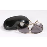 Porsche Design Aviator Glasses, gilt frames, cased