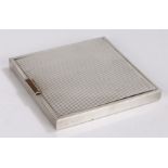 Silver compact, London mark only to interior, the reeded body with gilt catch, the interior with