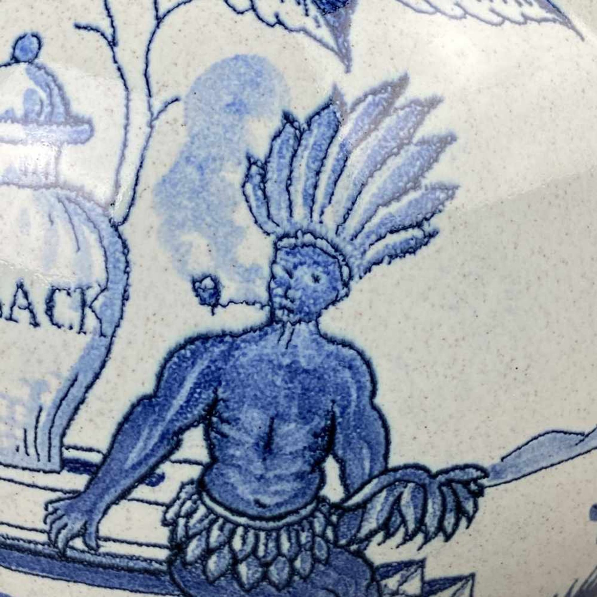 Tabaktopf - Holland, Keramik, blauer Dekor mit Aufschrift "Toeback", mit passendem Stöpsel und - Bild 7 aus 9