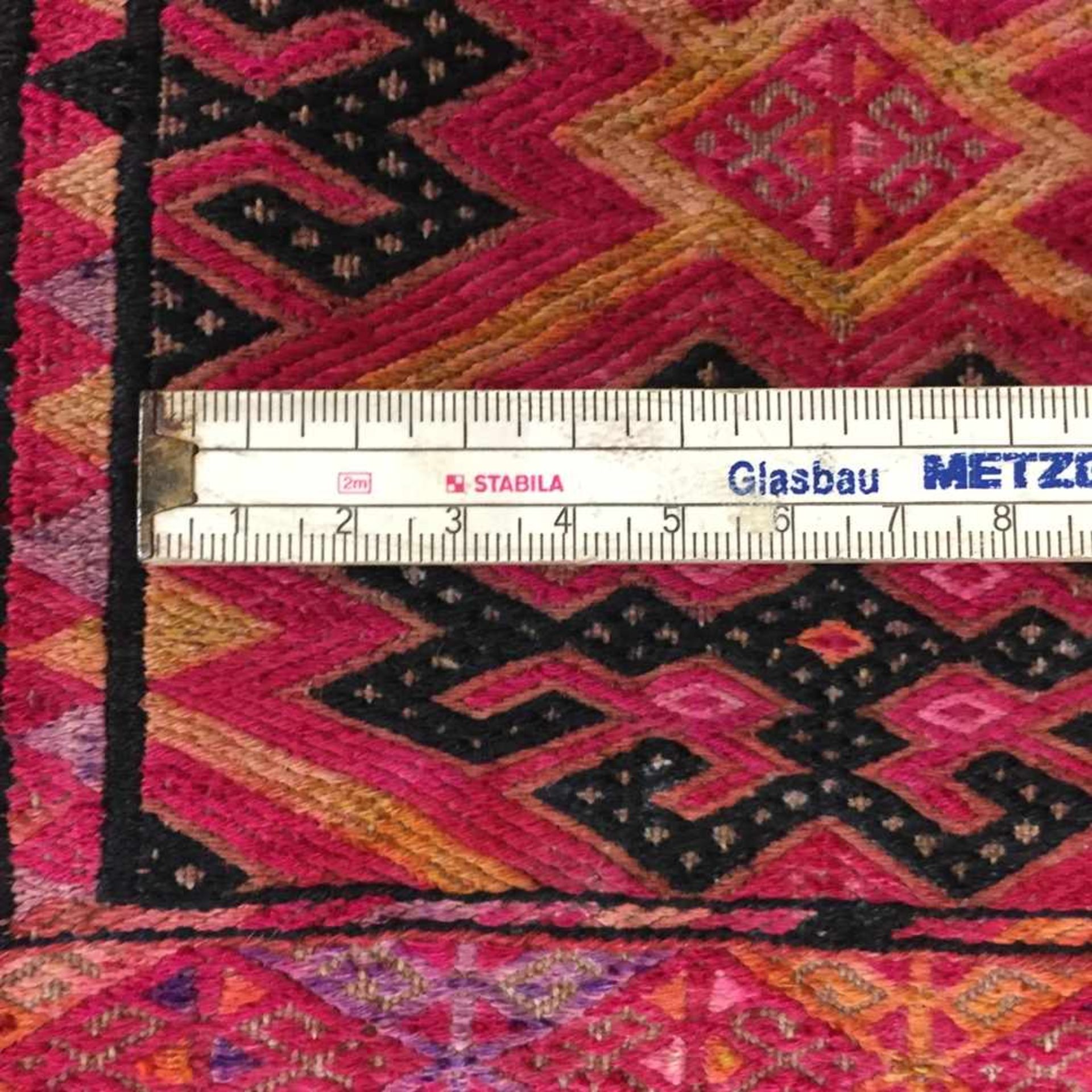 Yomut - Turkmenistan, wohl Taschenfront, Wolle und Seide, Rautenmuster mit hakenförmigen - Bild 4 aus 5