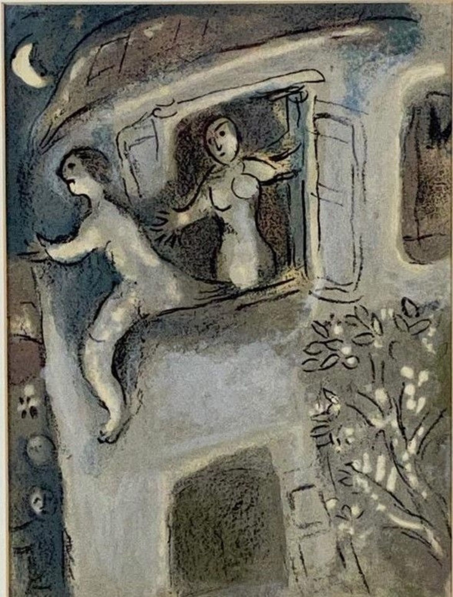 Chagall, Marc (1887 Witebsk - 1985 St. Paul-de-Vence) -"Michal rettet David", 1960, Original-