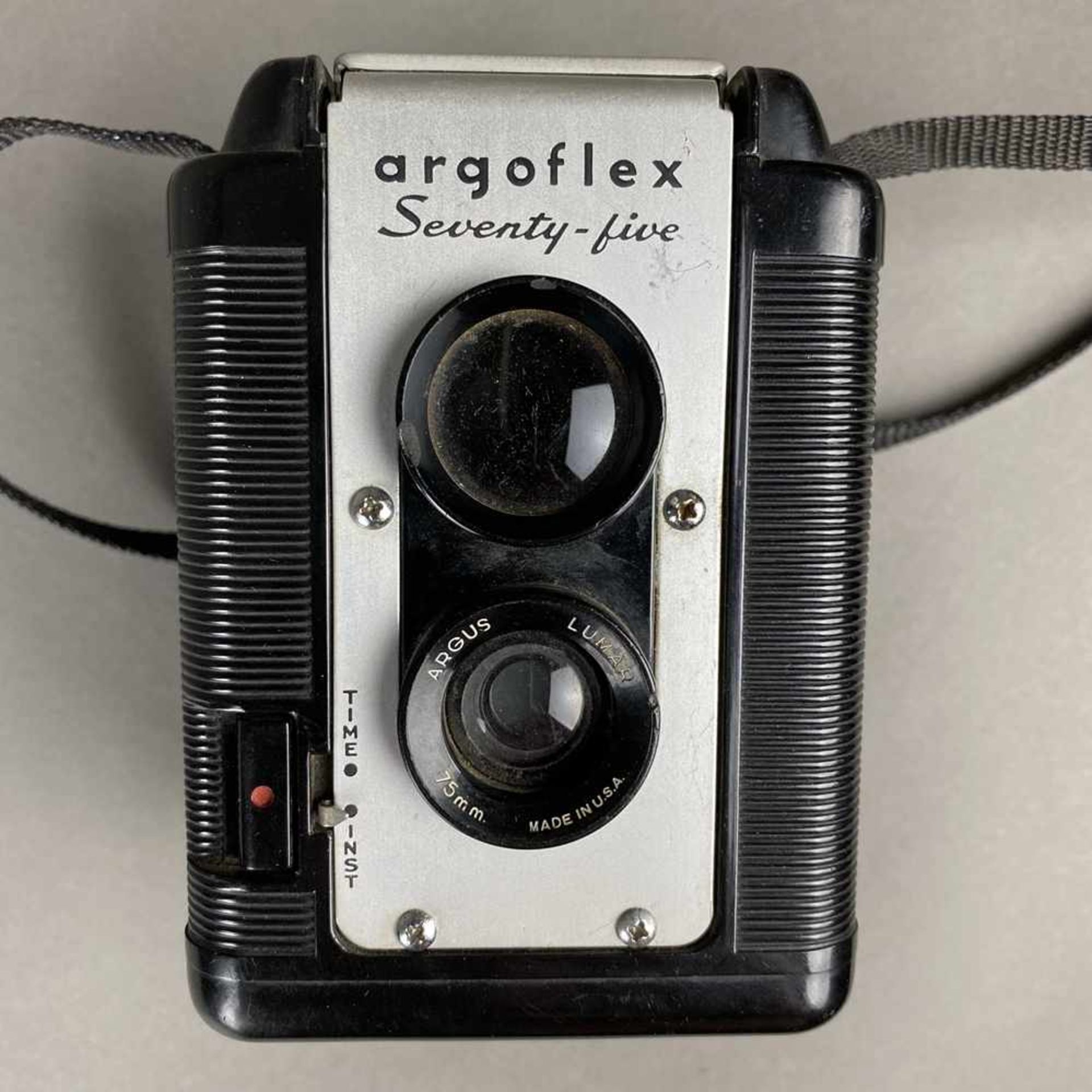 Vintage Boxkamera Argus Argoflex Seventy-Five - USA, TLR-Kamera, um 1950/60, Argus Lumar, - Bild 2 aus 5