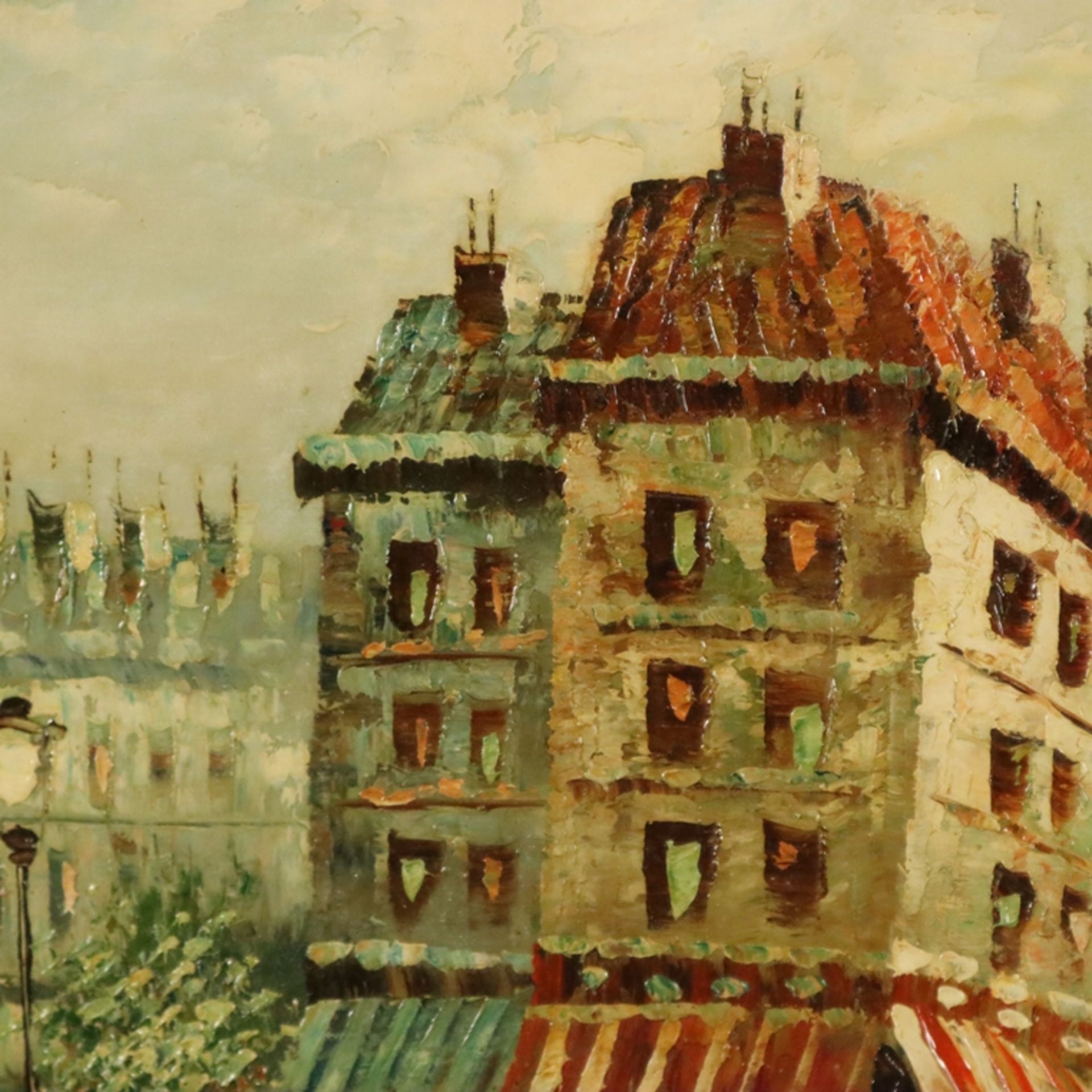 Burnett, Louis Anthony (1907 - 1999 / amerikanischer Maler) - Belebte Pariser Straßenszene, Öl auf - Image 5 of 7