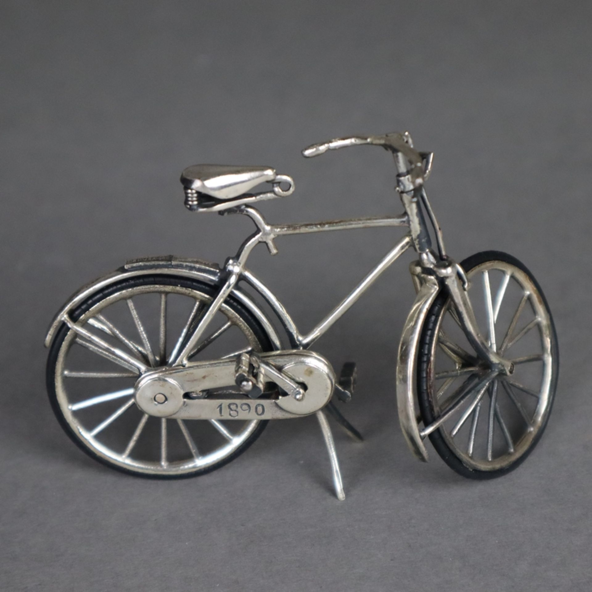 Drei Miniatur-Fahrräder - Italien, Arrezo, gestempelt mit Silbergehalt, Stern, Nummer und AR, 1x - Bild 3 aus 10