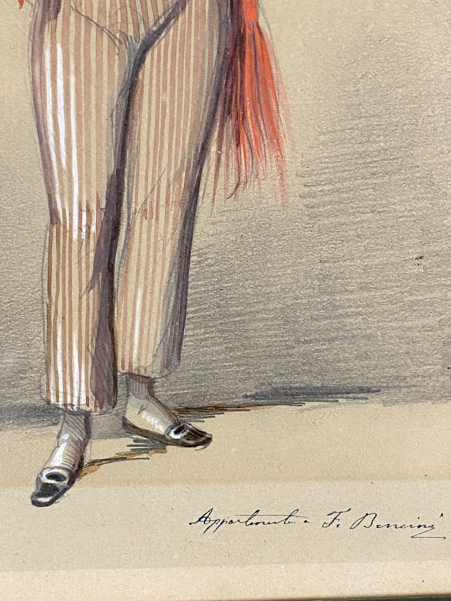 Franceschini (19. Jh.) - Kostümbild, Zeichnung auf Papier, unten links signiert "Franceschini", - Bild 2 aus 4