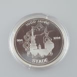 Medaille - Silber 999/000, "1000 Jahre Stade", herausgegeben von Stadt-Sparkasse Stade, polierte