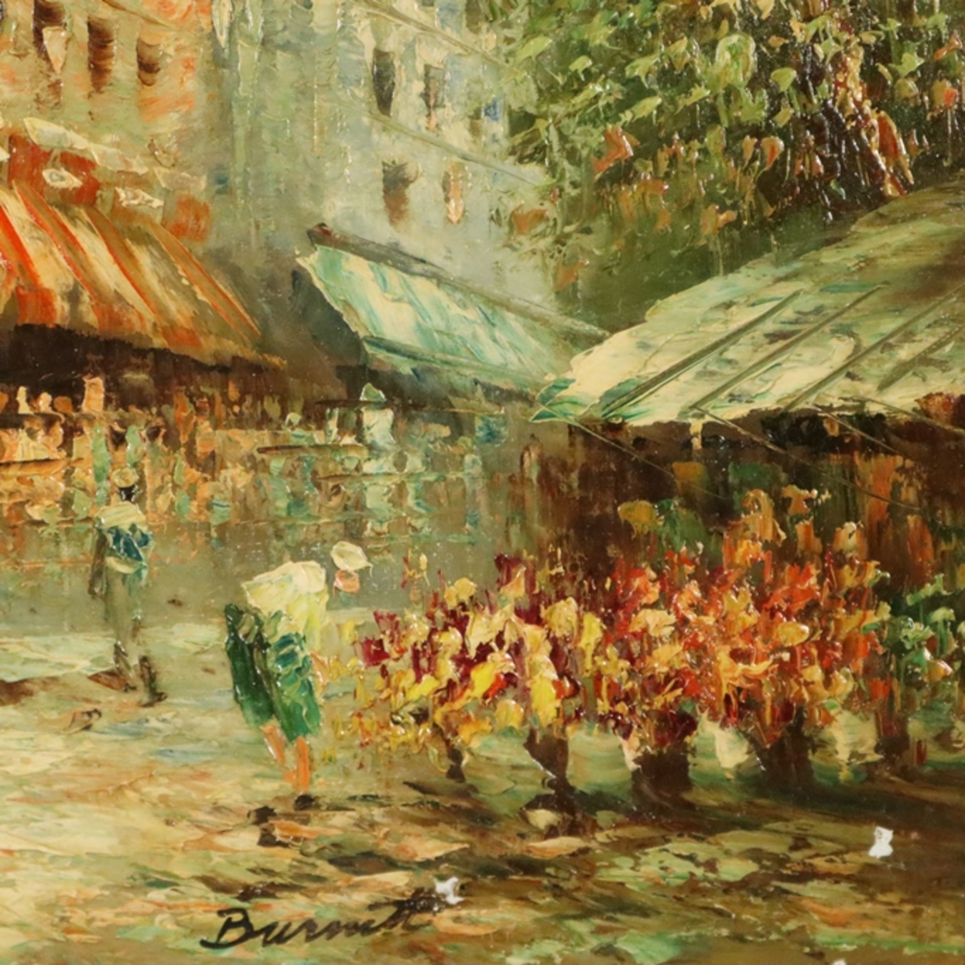 Burnett, Louis Anthony (1907 - 1999 / amerikanischer Maler) - Belebte Pariser Straßenszene, Öl auf - Image 4 of 7