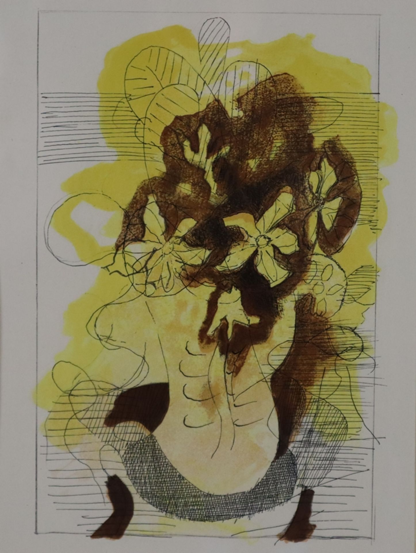 Braque, Georges (1882 Argenteuil - 1963 Paris) -"Le bouquet (Fleurs jeunes)", Farblithographie