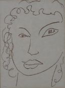 Matisse, Henri (1869-1954) - Damenportrait, Original-Lithographie aus der Mappe "Poèsies