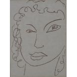 Matisse, Henri (1869-1954) - Damenportrait, Original-Lithographie aus der Mappe "Poèsies