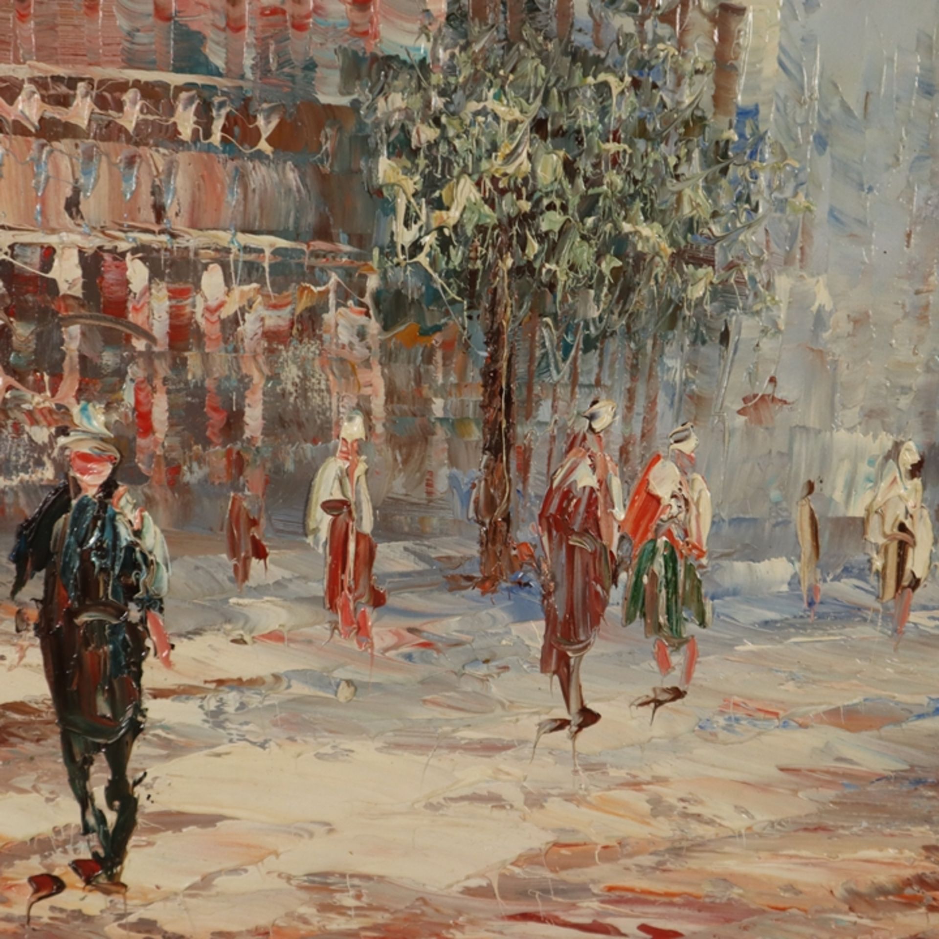 Burnett, Louis Anthony (1907 - 1999 / amerikanischer Maler) - Belebte Pariser Flaniermeile, Öl auf - Bild 5 aus 10