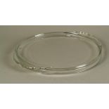 Kuchenplatte - Glas, oval mit Randdekor, Gebrauchs- und Schnittspuren, D ca. 31,5 cm
