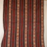 Berber-Kelim - Wolle, Flachgewebe, rotgrundig, Streifenmuster, ca.190x155cm, leichte Alters- bzw.