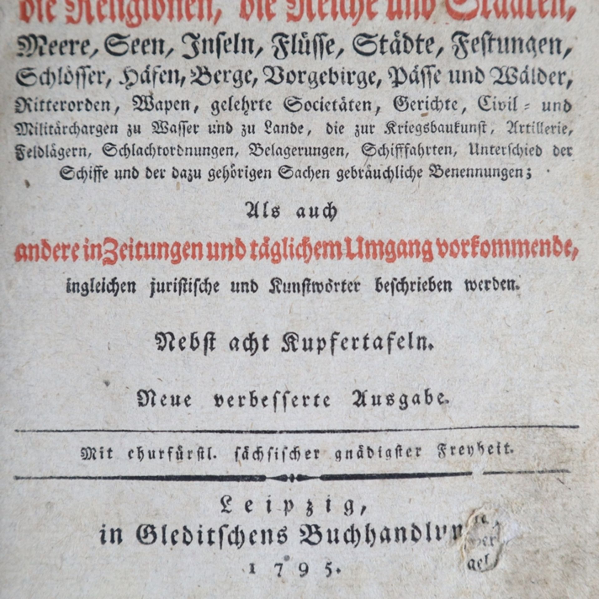 Hübner, Johann - Johann Hübners Reales Staats-Zeitungs-und Conversations-Lexicon, Gleditsch, - Bild 3 aus 12
