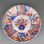 Imari Teller - Japan,Meiji-Zeit, schwerer Porzellanscherben mit gemaltem "Imari"-Dekor in