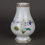 Vase - Haviland Limoges, polychromer Veilchenblumen-Dekor "Imperatrice Eugenie", Boden mit blauer