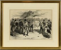 "Golf Match at Blackheath" - Holzschnitt aus Illustrated London News 1870, von H. Harral nach