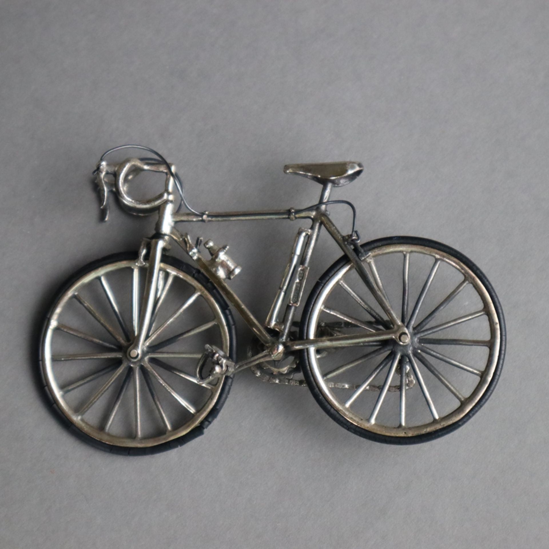 Drei Miniatur-Fahrräder - Italien, Arrezo, gestempelt mit Silbergehalt, Stern, Nummer und AR, 1x - Bild 4 aus 10