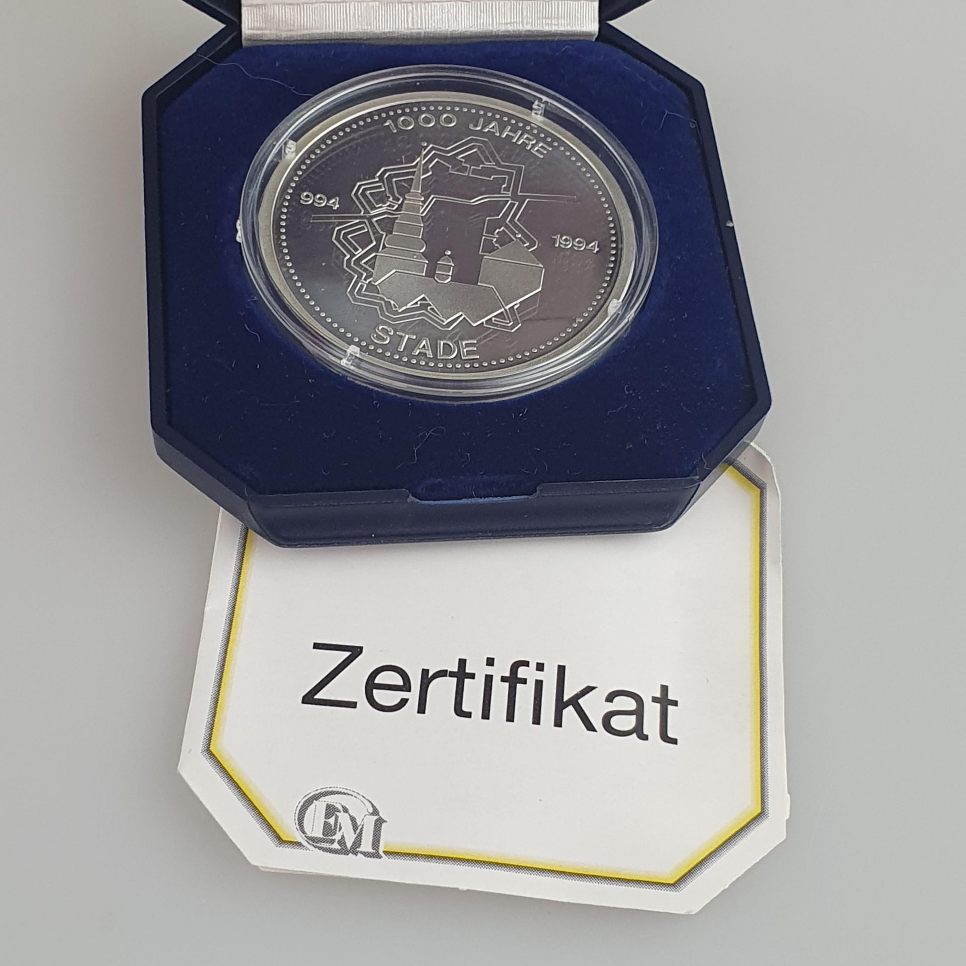 Medaille - Silber 999/000, "1000 Jahre Stade", herausgegeben von Stadt-Sparkasse Stade, polierte - Bild 3 aus 5