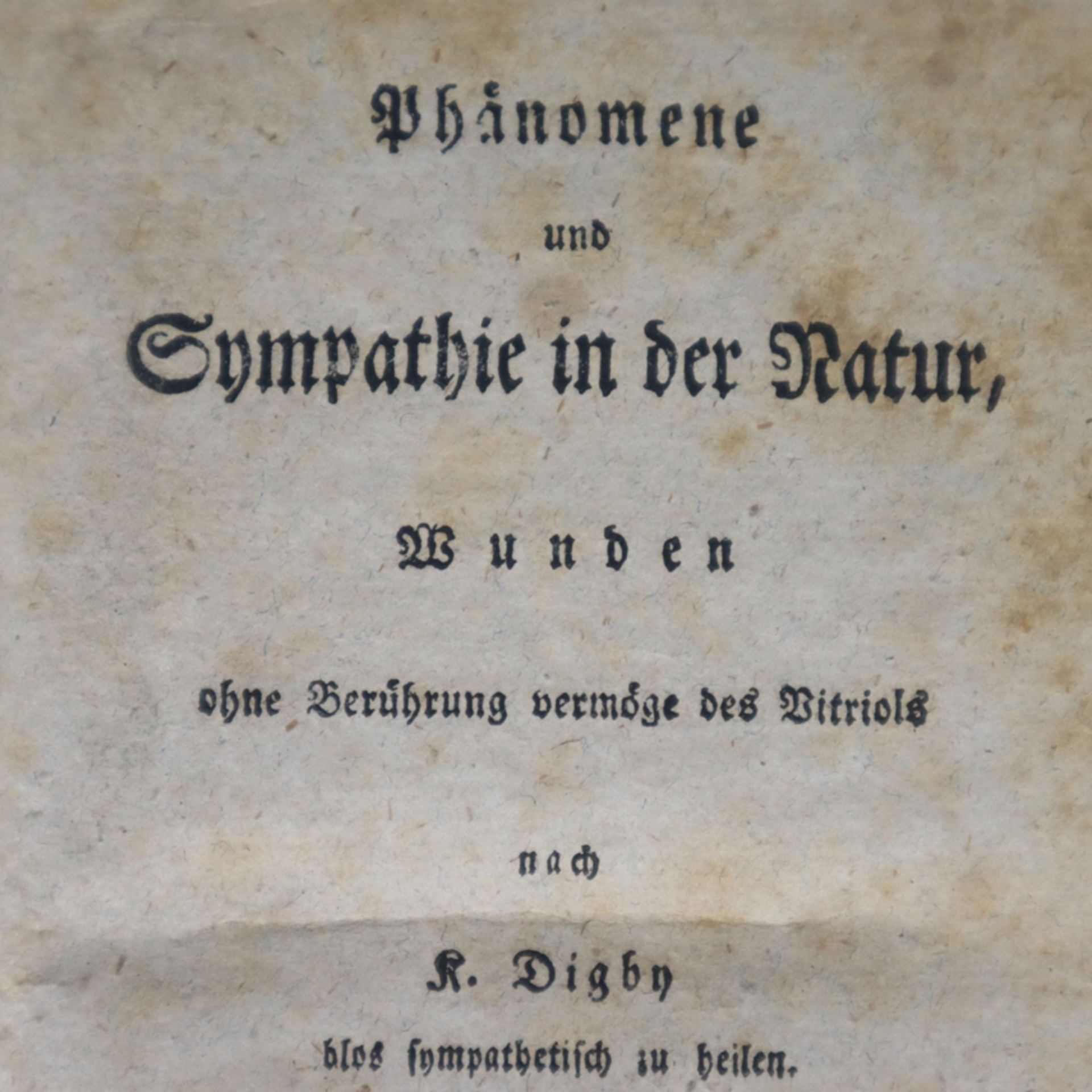 Digby, Kenelm (1603-1665) - Phänomene und Sympathie in der Natur, Wunden ohne Berührung vermöge - Bild 2 aus 4