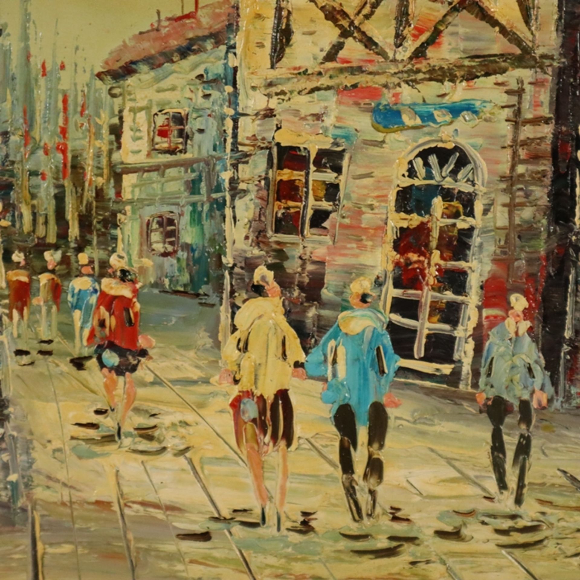 Burnett, Louis Anthony (1907 - 1999 / amerikanischer Maler) - Französische Straßenszene, Öl auf - Bild 3 aus 5