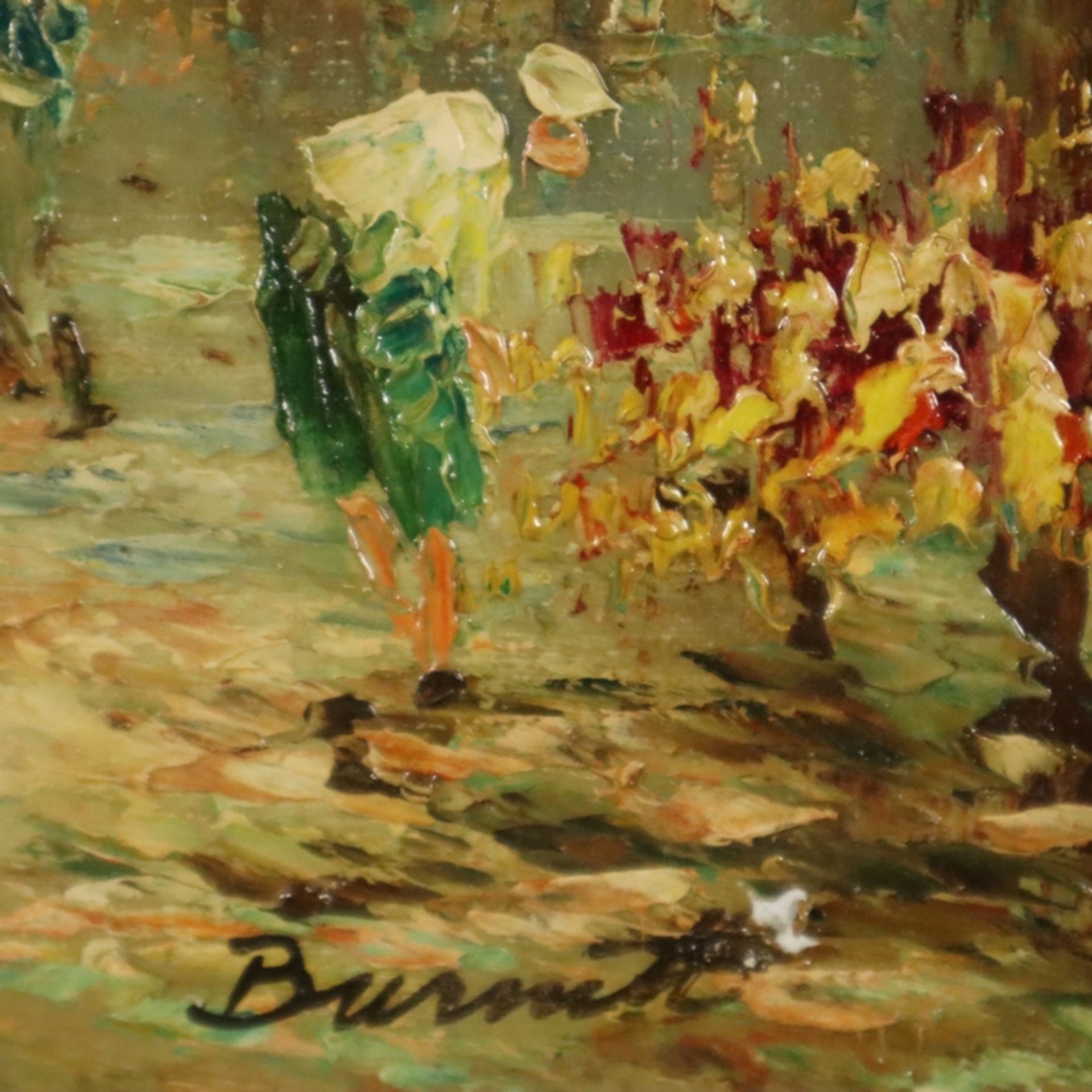 Burnett, Louis Anthony (1907 - 1999 / amerikanischer Maler) - Belebte Pariser Straßenszene, Öl auf - Image 7 of 7