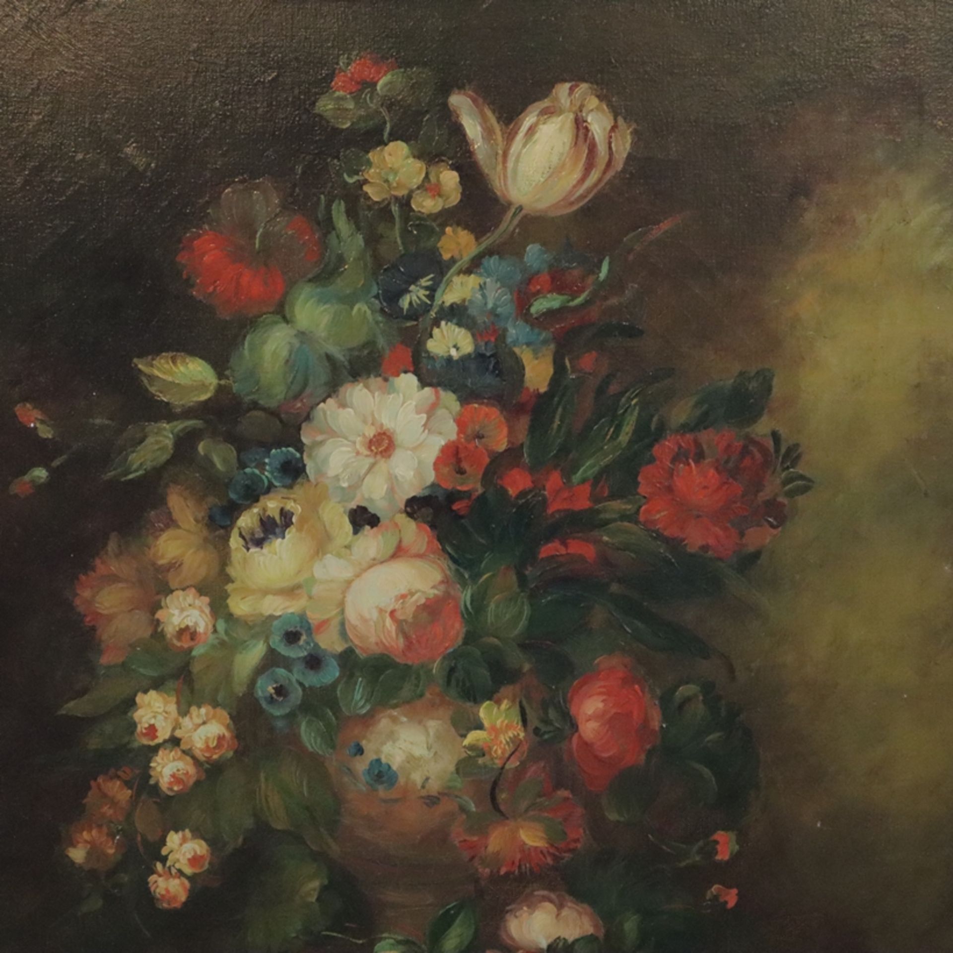 Fichtl, Anton (geb.1908 München) - Barockes Blumenstilleben in der Art von Rachel Ruysch, Öl auf - Bild 2 aus 6