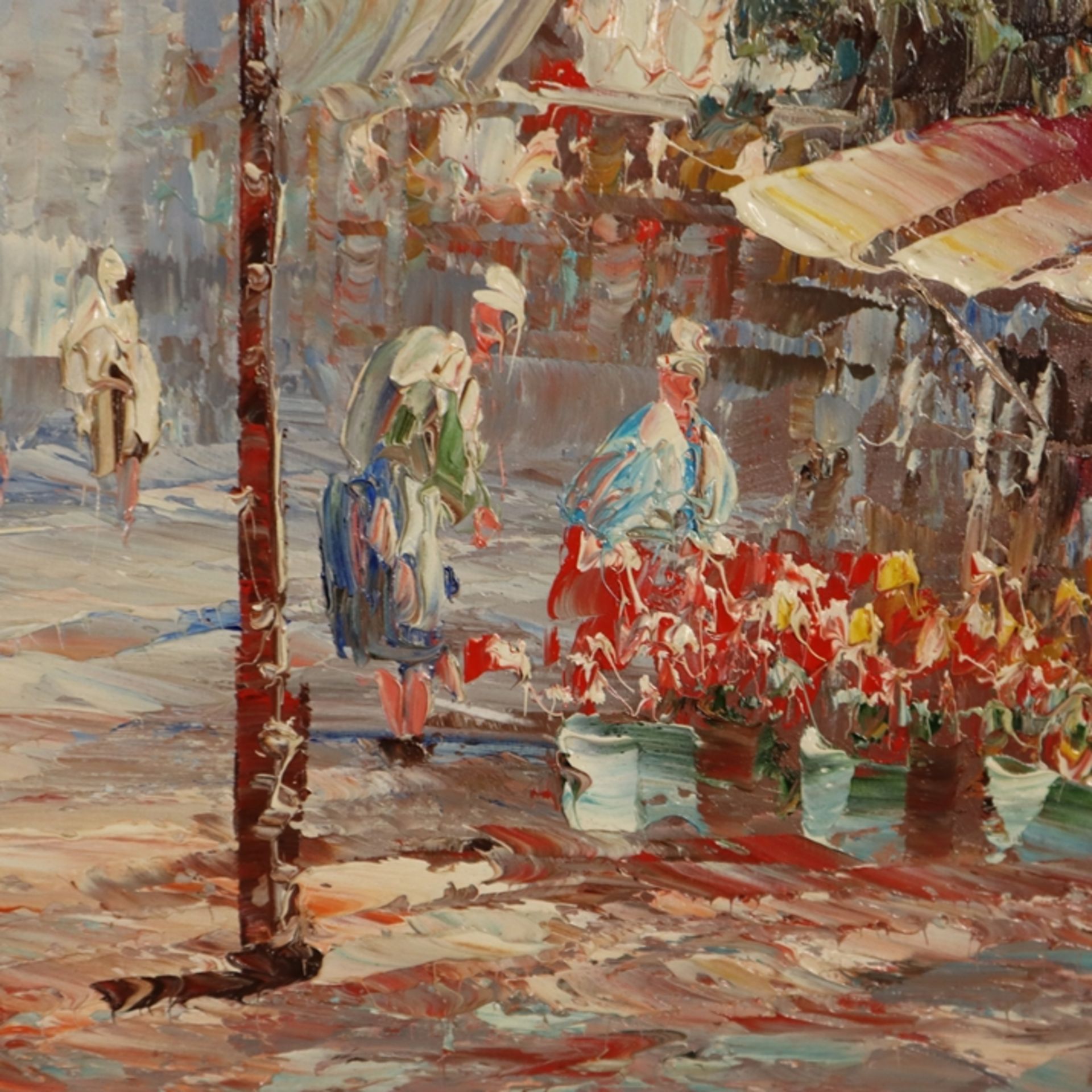 Burnett, Louis Anthony (1907 - 1999 / amerikanischer Maler) - Belebte Pariser Flaniermeile, Öl auf - Bild 6 aus 10