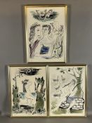 Baeza, Manuel Gómez (Alicante, 1911 - 1986) - Drei Serigraphien aus "Las Fábulas de Polifemo y