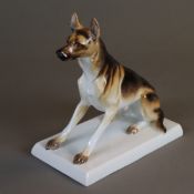 Meissen Tierfigur "Schäferhund" - unterglasurblaue Schwertermarke, Entwurf von Paul Walther 1915,