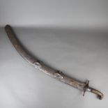 Arabisches Zeremonialschwert in Shamshir-Form - 18. Jh., Klinge aus fein gemustertem Damaszener