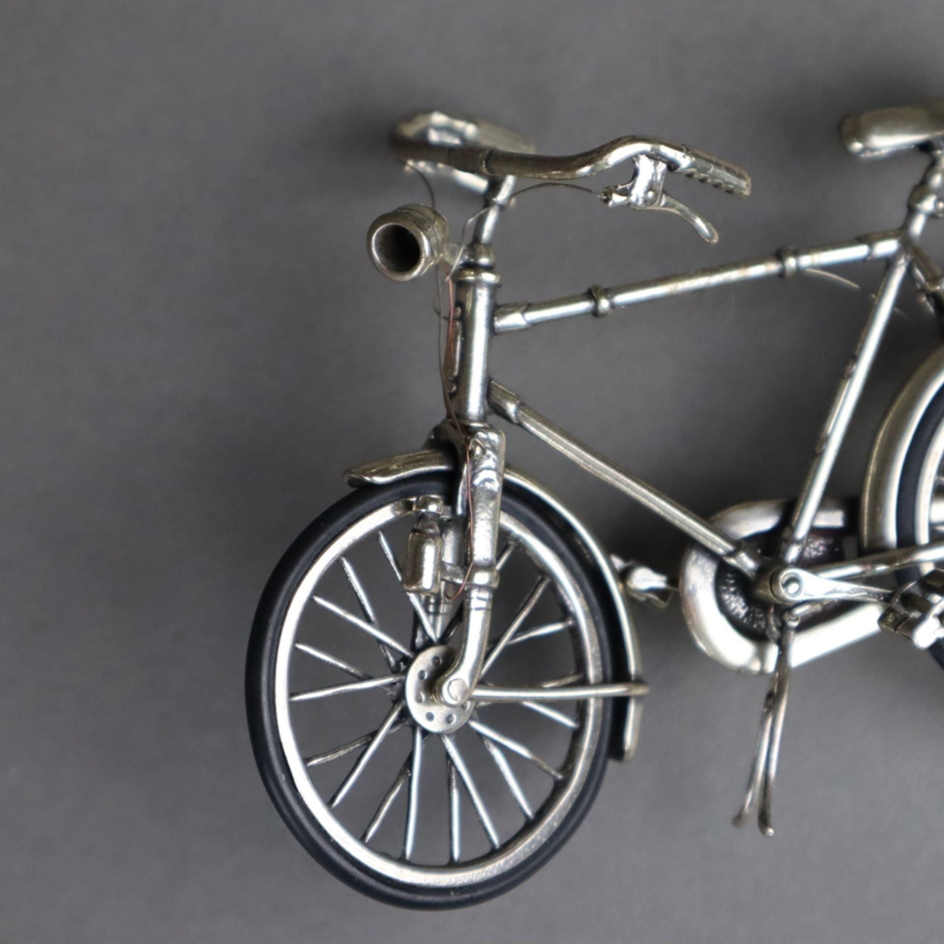 Drei Miniatur-Fahrräder - Italien, Arrezo, gestempelt mit Silbergehalt, Stern, Nummer und AR, 1x - Bild 7 aus 10