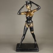 Leaning, Ray - "Show Dancer", Bronze, teils braun patiniert, teils geschwärzt, rückseitig signiert