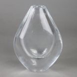 Ziervase - Orrefors, Sweden, Entwurf Sven Palmqvist, dickwandiges farbloses Kristallglas, ovoider,