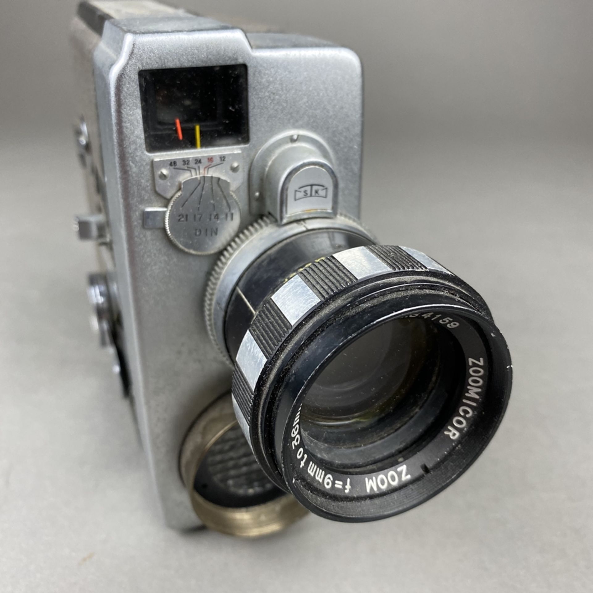 Vintage Filmkamera Zoomicon 8 - STK, Japan, Metallgehäuse, 1959/60, Objektiv Zoomicor / Zoom, f=9- - Bild 3 aus 8