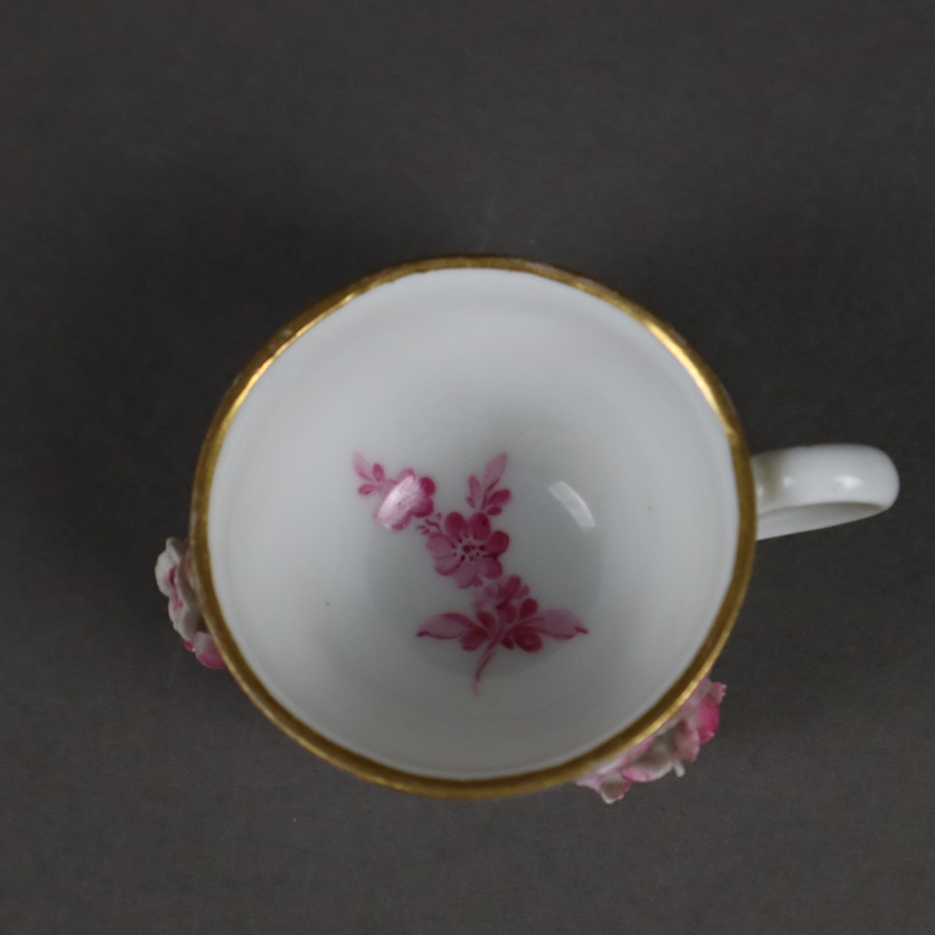 Puppentasse Meissen - unterglasurblaue Schwertermarke, Knaufzeit, Porzellan, sehr kleine Tasse, - Bild 2 aus 6