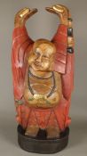 Großer Budai/Hotei mit Goldbarren in den Händen und an der Halskette - China 1.Hälfte 20.Jh.,