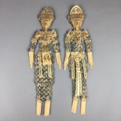 Paar Münzfiguren "Rambut Sedana" - Bali, Indonesien, Darstellungen vom Gott des materiellen