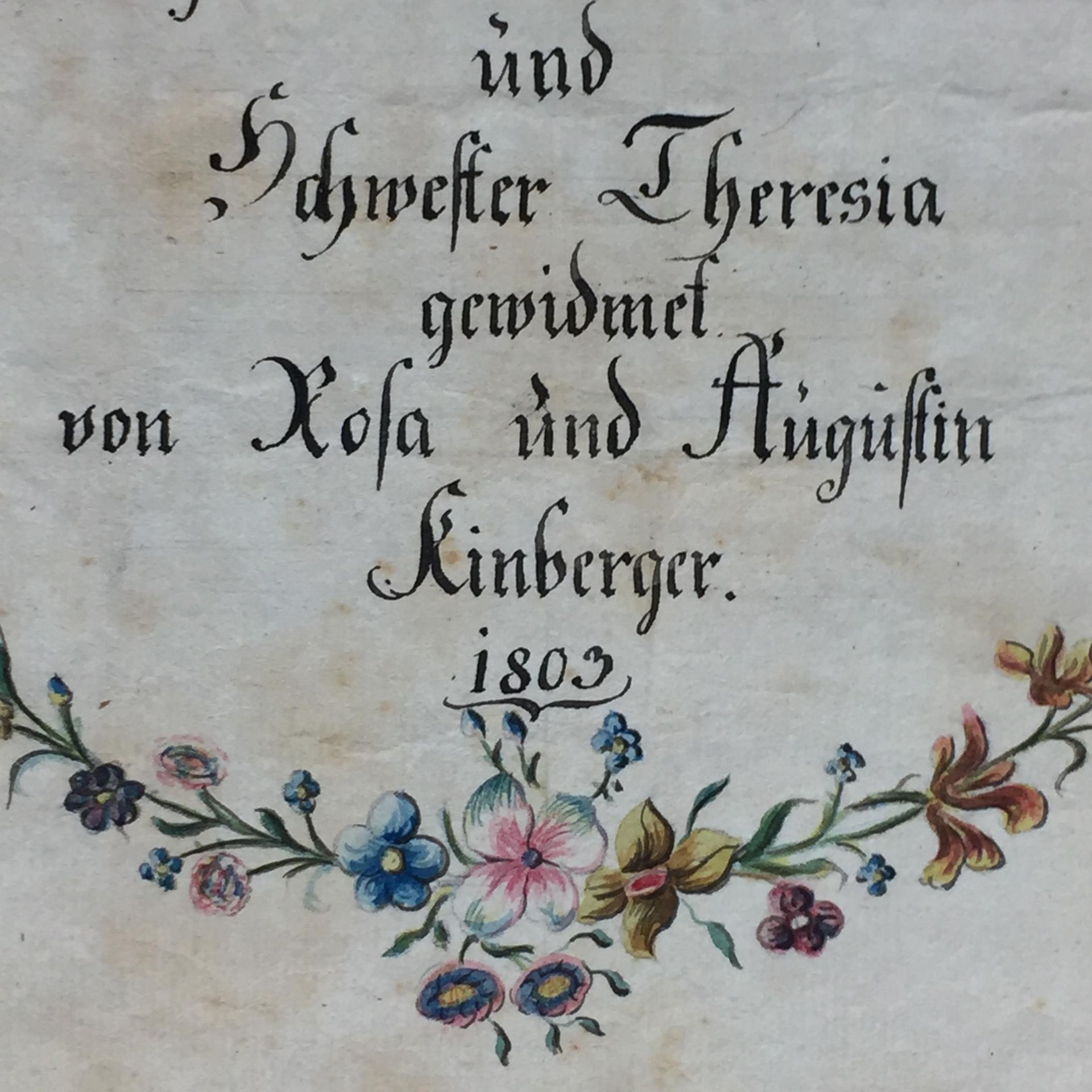 Alte Karte zum Namensfest - 1803 datiert, "Auf das Namensfest unserer vielgeliebten Mutter und - Bild 2 aus 6